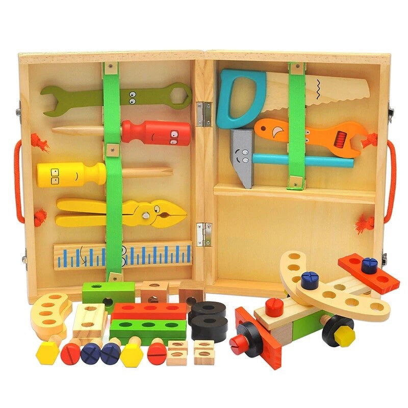 Handy Dandy Toolbox - Wooden Toy Tool Kit