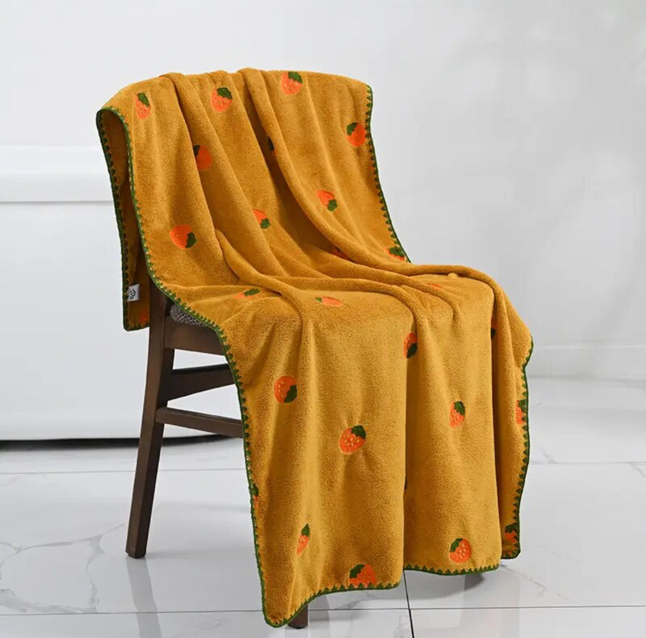 Soft Velvet - Towel with Cute Embroidered Patterns