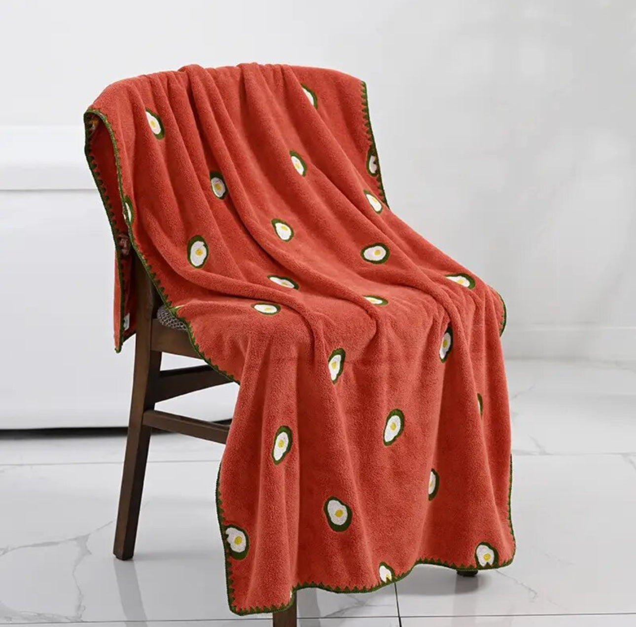 Soft Velvet - Towel with Cute Embroidered Patterns
