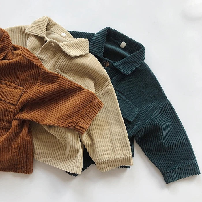 Country Cord Jacket - Kids Corduroy Button Up Jacket with Pockets