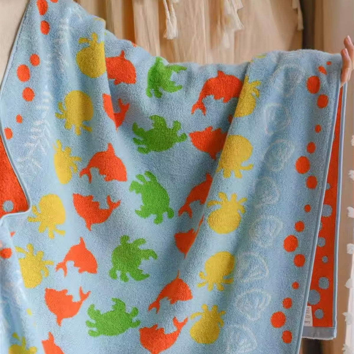 Coastal Creatures - Cotton Towel with Sea Life