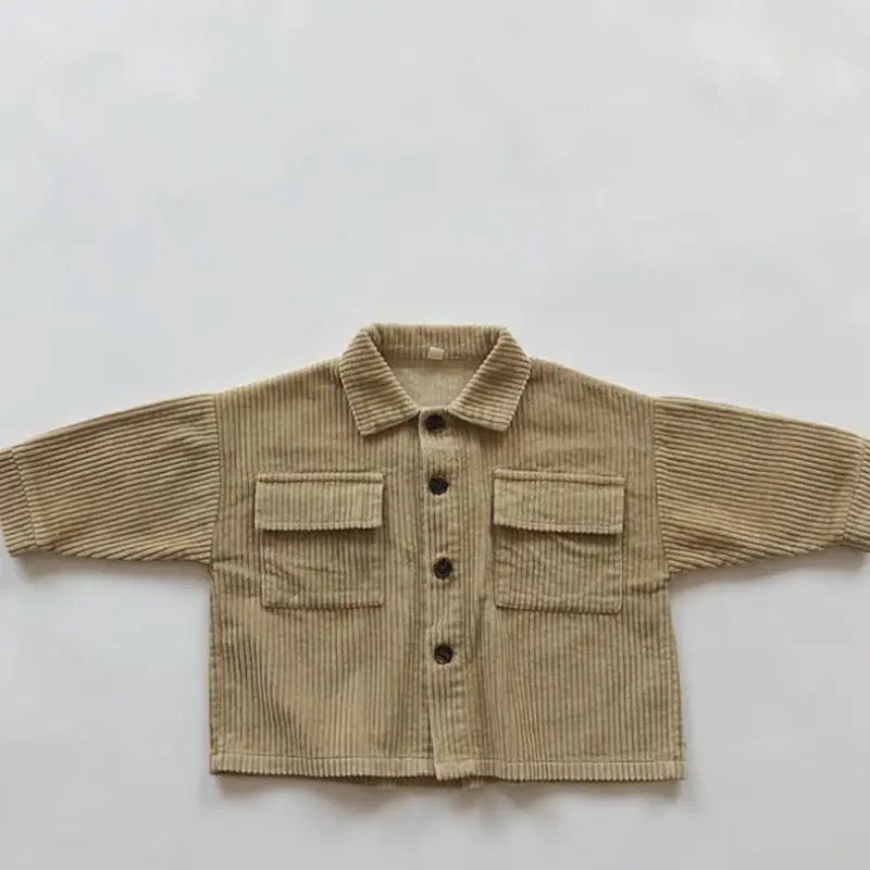 Country Cord Jacket - Kids Corduroy Button Up Jacket with Pockets