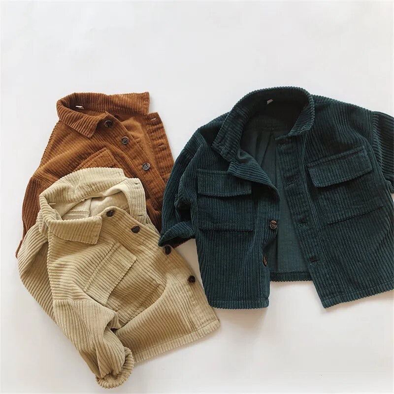 Country Cord Jacket - Kids Corduroy Button Up Jacket with Pockets