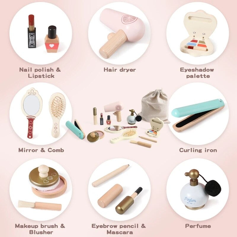 Glam Room Collection - Wooden Makeup and Beauty Bag