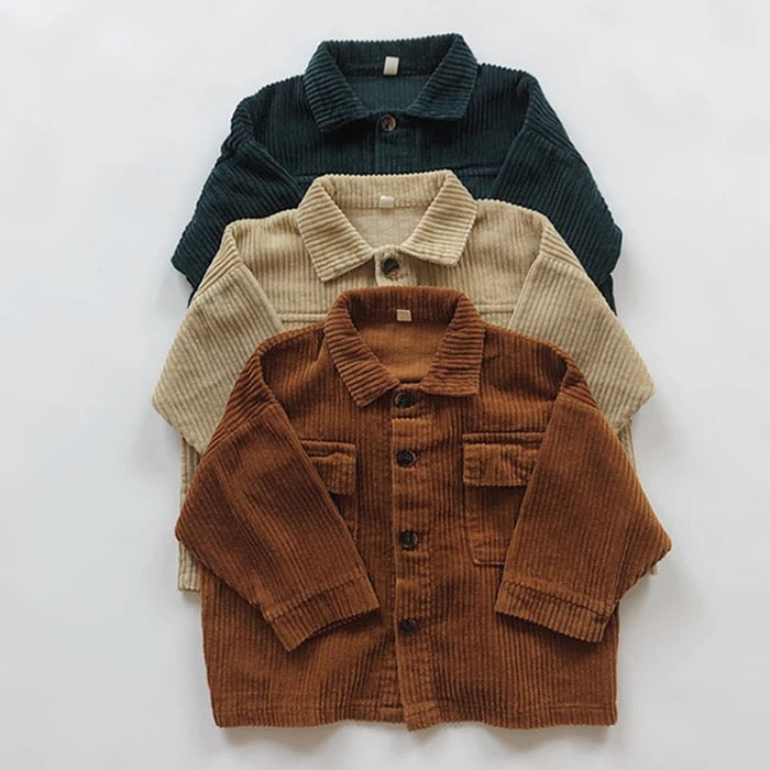Country Cord Jacket - Kids Corduroy Button Up Jacket with Pockets