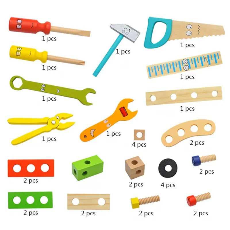 Handy Dandy Toolbox - Wooden Toy Tool Kit