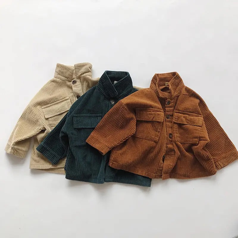 Country Cord Jacket - Kids Corduroy Button Up Jacket with Pockets