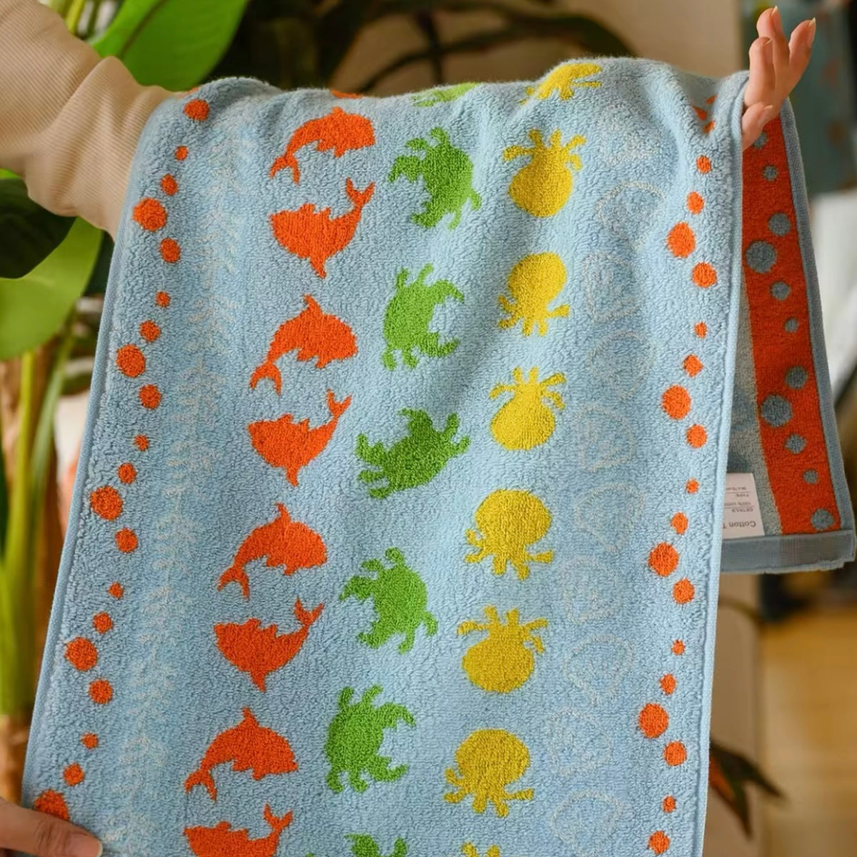 Coastal Creatures - Cotton Towel with Sea Life