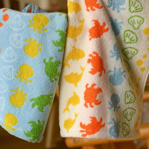 Coastal Creatures - Cotton Towel with Sea Life