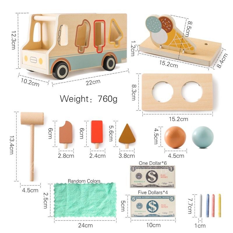 Scoop and Serve - Wooden Ice Cream Truck Set