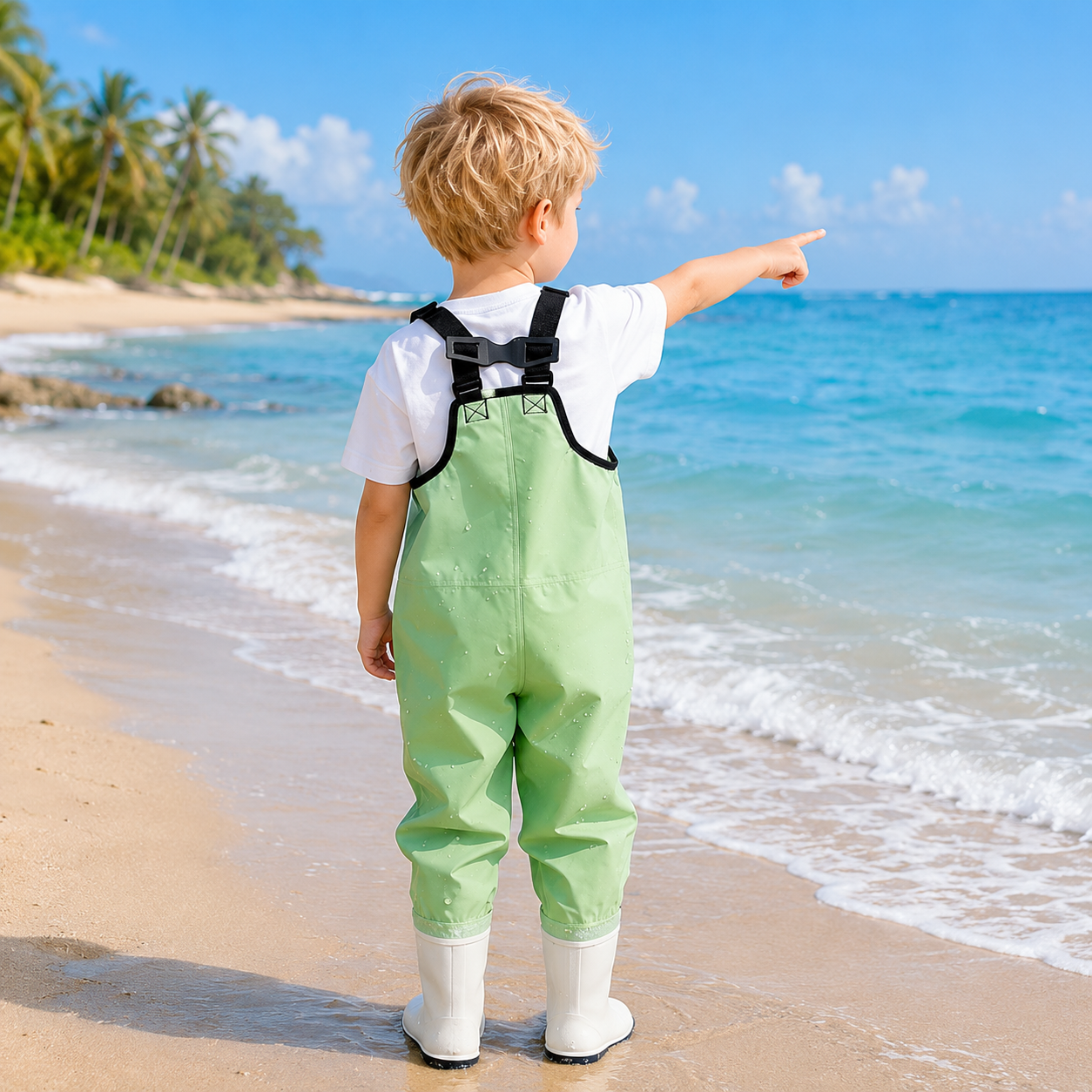 SplashSuit - Kids Waterproof Waders with Boots for Water & Mud Play